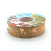 X-mas Ribbon w Pattern(2.5CM*22M) featuring festive snowflakes and Santa design for holiday decorating.
